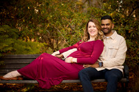 Jenn and David fall baby belly maternity photos at Atkinson Common