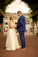 first look Boston Aquarium wedding