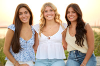 Christina, Emily and Yasmin friend group senior photos on Plum Island