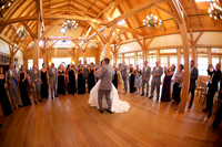 Red Barn at Outlook Farm wedding toasts cake dances
